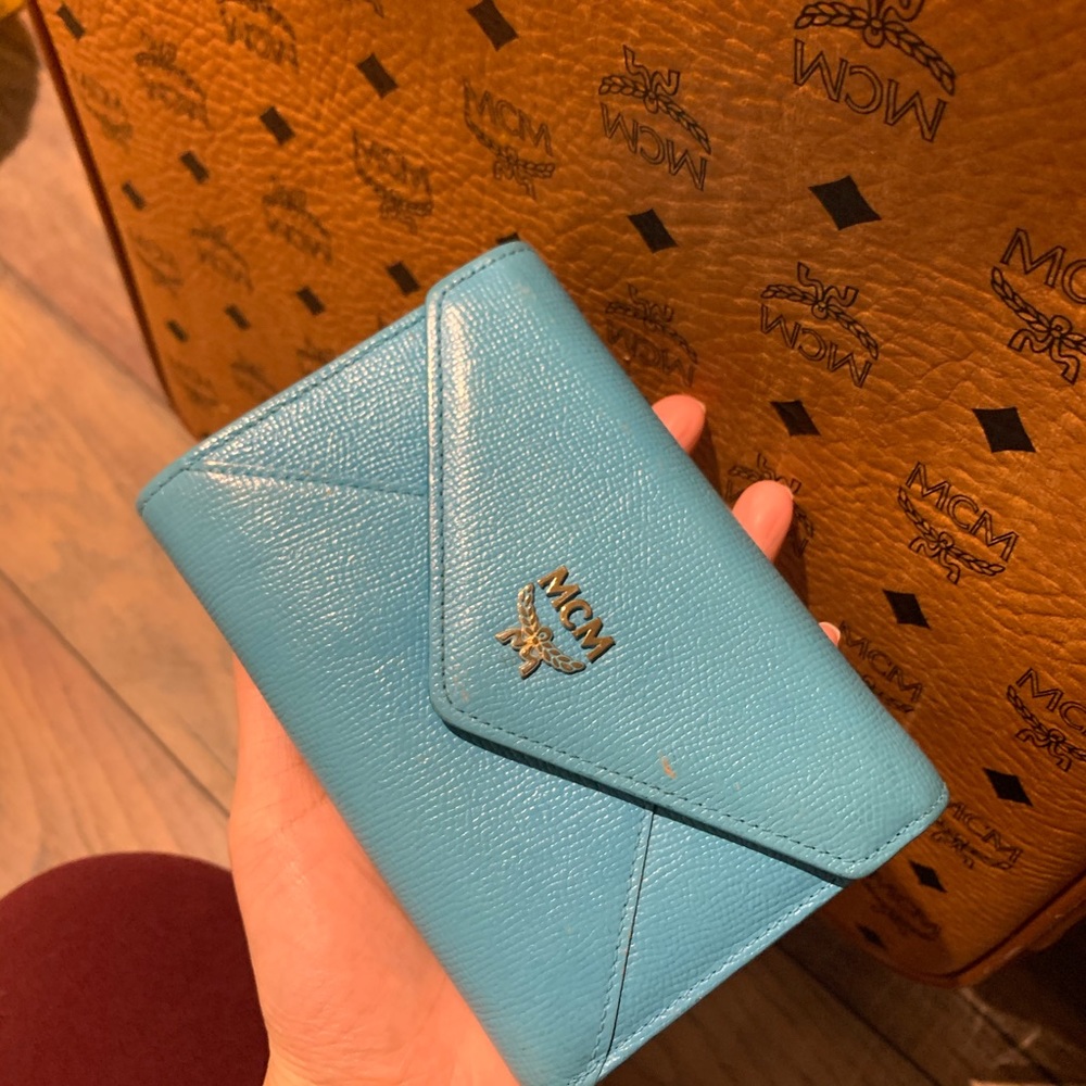 MCM sky blue wallet